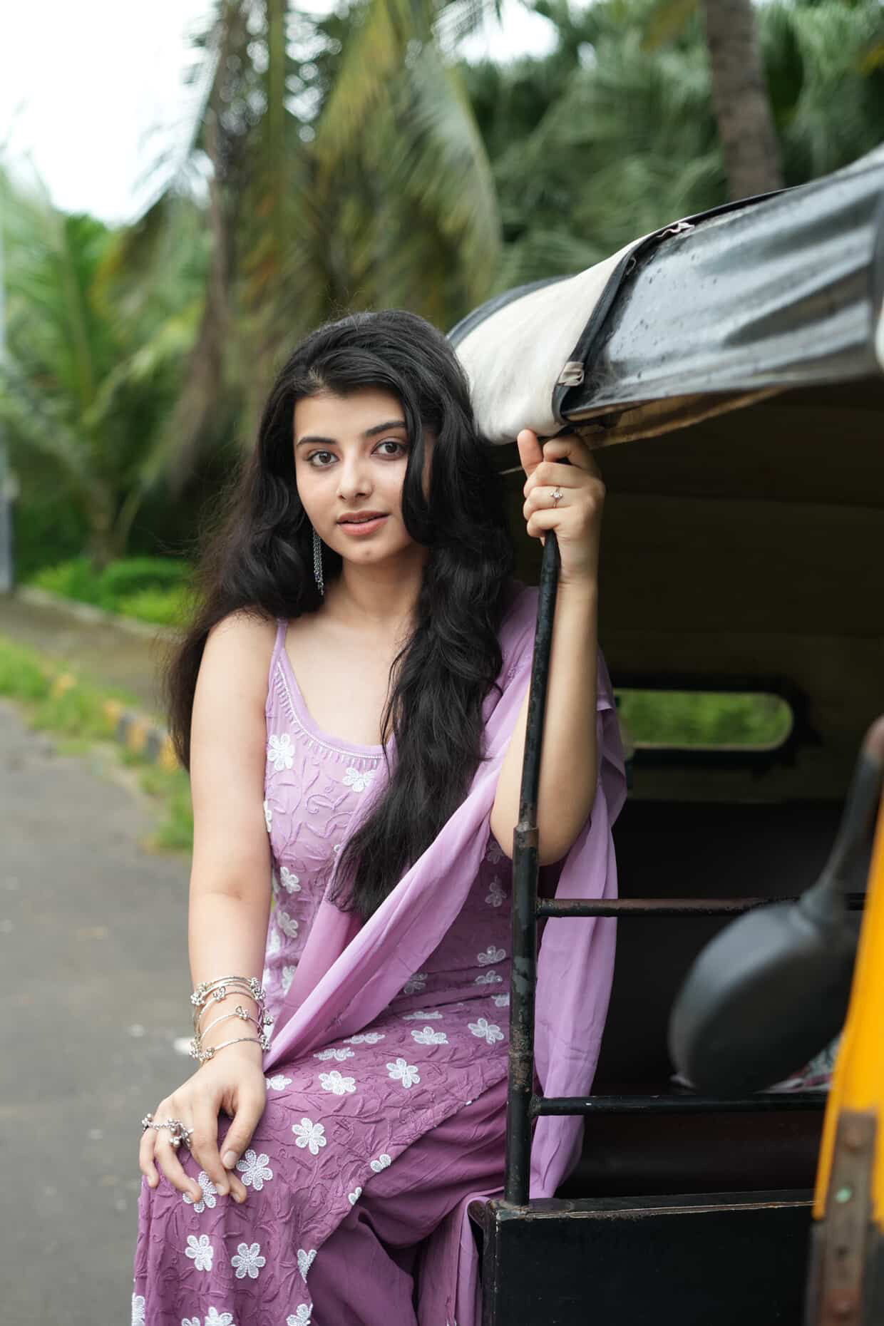 Viscose Georgette Noodle Strap 3 Piece Chikankari Plazzo Set With Fine Lucknowi Chikankari Pearl And Beads Work - Image 3