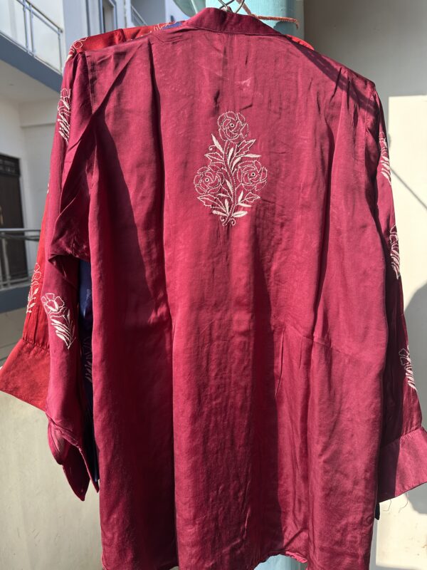 MODAL SATIN SHIRT With Fine Lucknowi Chikankari - Image 4