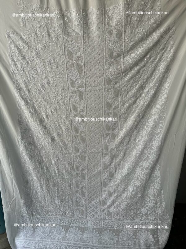 Viscose  Unstitched Kurta and Dupatta With Intricate Fine Lucknowi Chikankari And Moti And Cutdana Embellishment