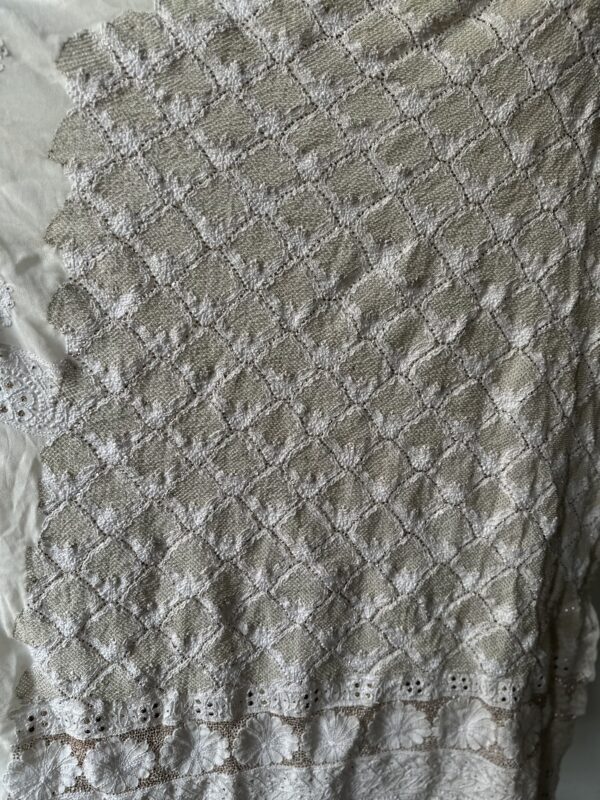 Pure Georgette Unstitched Kurta  and dupatta set With Fine Lucknowi Chikankari  Jaali And Mukaish work