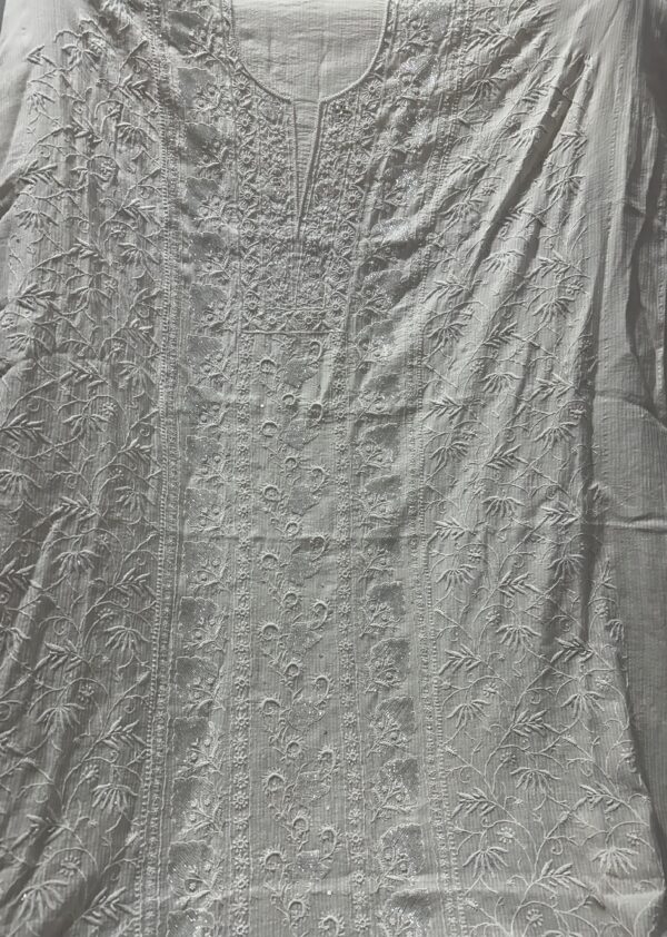 Maheshwari Unstitched Kurta and dupatta With Fine Lucknowi Chikankari Beads and Pearls work