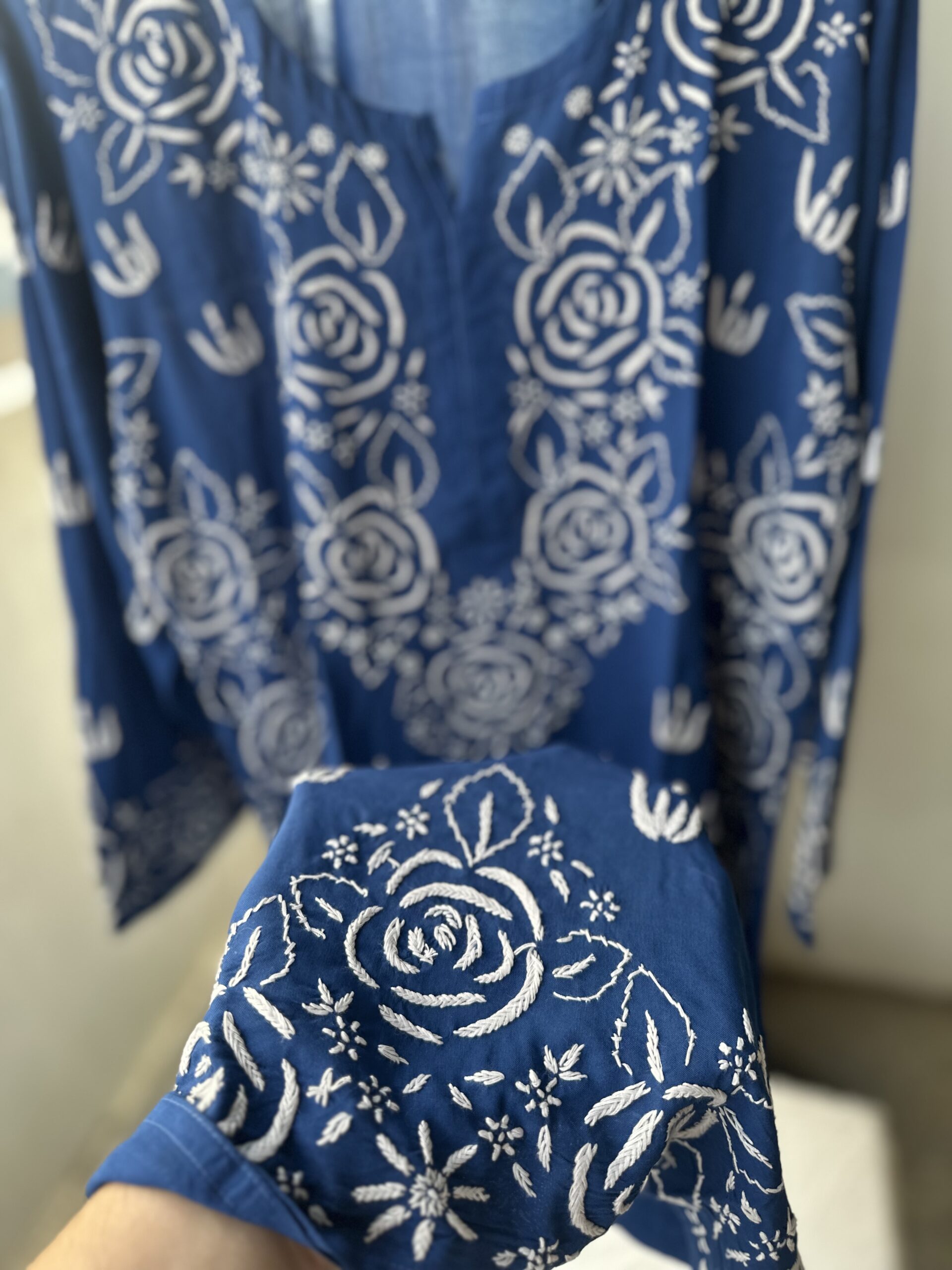RUHANI MODAL Cotton Chikankari Kurti With Fine Lucknowi Chikankari
