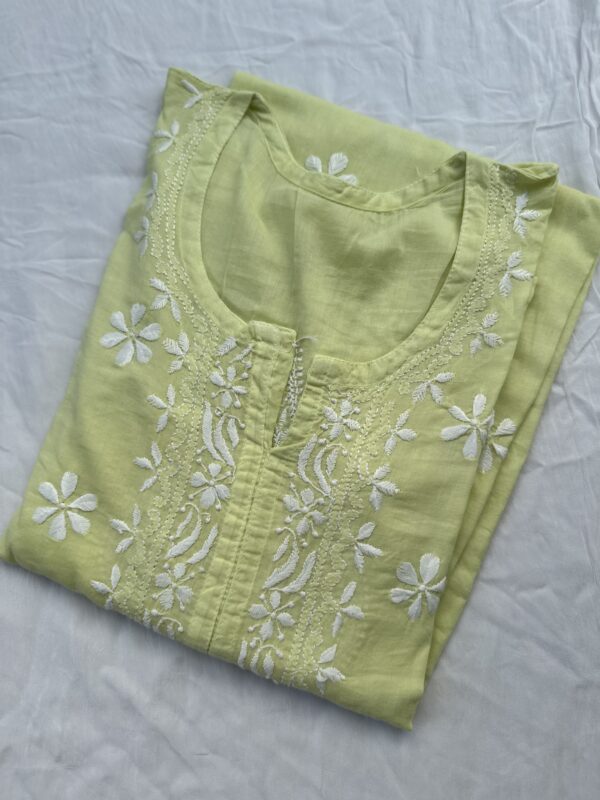 NOOR Mul Cotton Chikankari Kurti With Fine Lucknowi Chikankari - Image 6