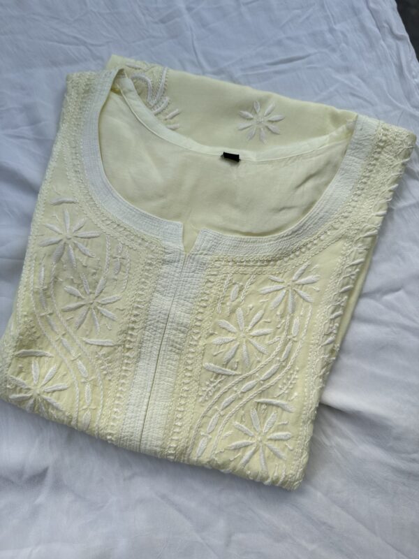 MIRA MUSLIN Cotton Chikankari Kurti With Fine Lucknowi Chikankari - Image 7
