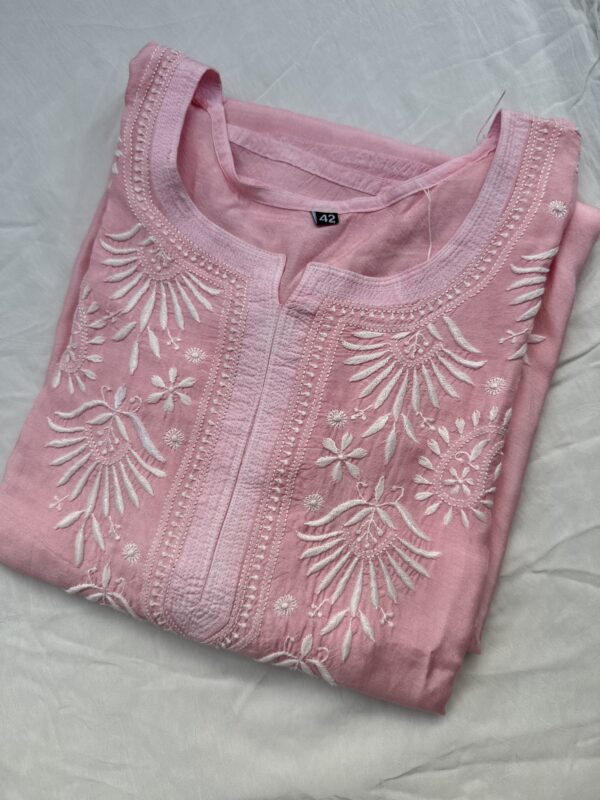 MIRA MUSLIN Cotton Chikankari Kurti With Fine Lucknowi Chikankari - Image 5