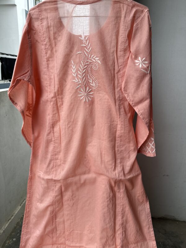 Gulnoor Mul  Cotton Chikankari Kurti With Fine Lucknowi Chikankari (Copy) - Image 9