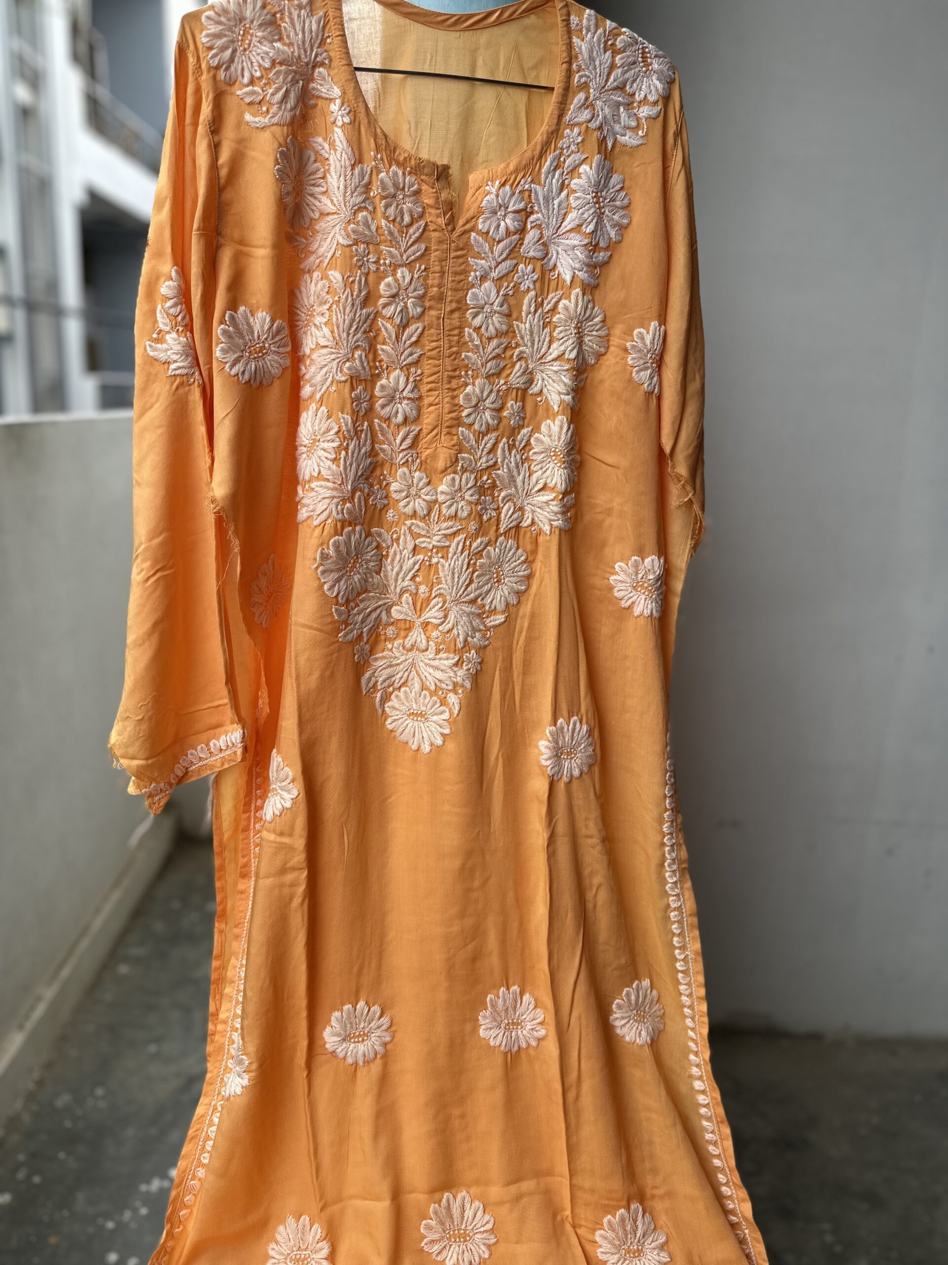 Modal Cotton Chikankari Kurti With Fine Lucknowi Chikankari