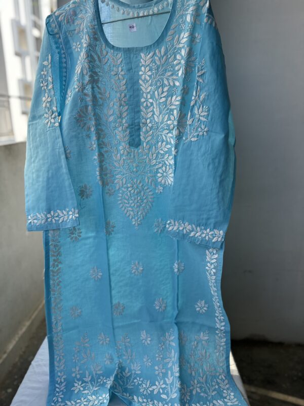 NAZAQ Cotton Chikankari Kurti With Fine Lucknowi Chikankari - Image 26