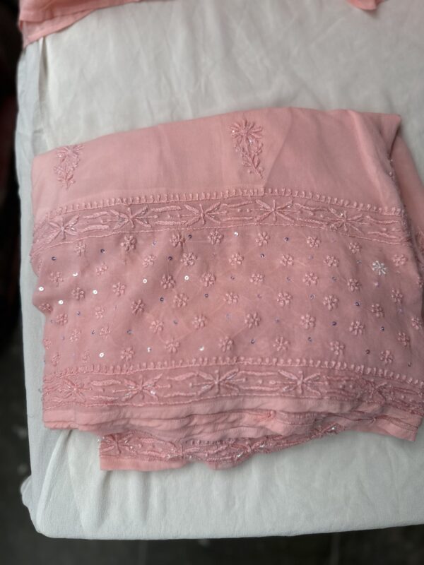 Viscose 3 Piece Chikankari Gharara Set With Intricate Fine Lucknowi Chikankari And Pearls Beads work - Image 4