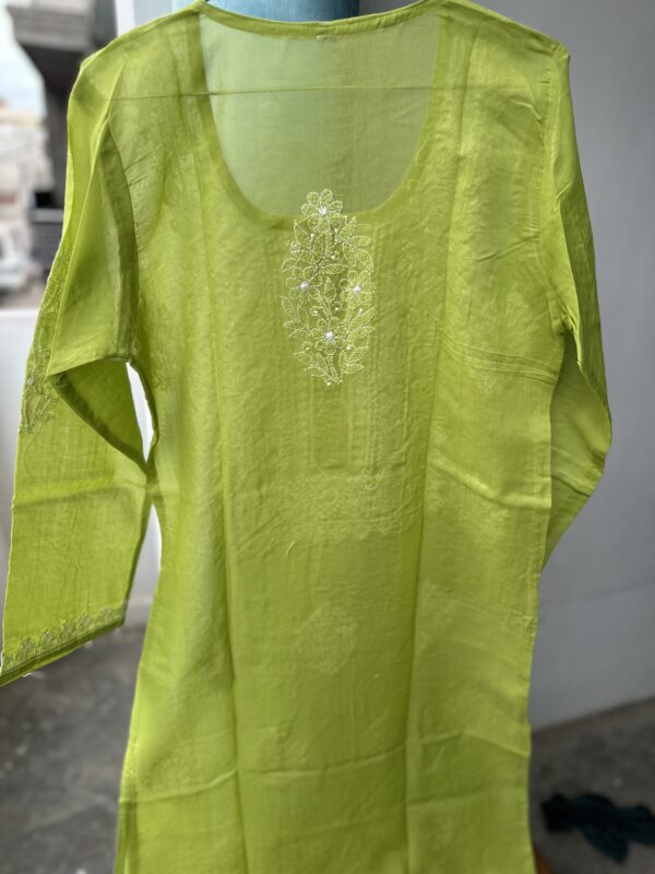 NAZAQ Cotton Chikankari Kurti With Fine Lucknowi Chikankari - Image 13
