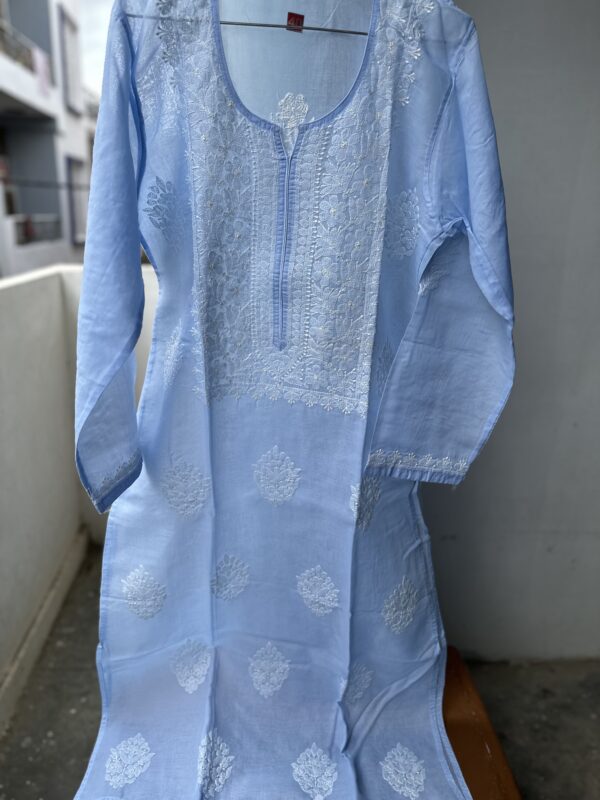 NAZAQ Cotton Chikankari Kurti With Fine Lucknowi Chikankari - Image 16