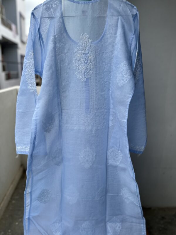 NAZAQ Cotton Chikankari Kurti With Fine Lucknowi Chikankari - Image 17