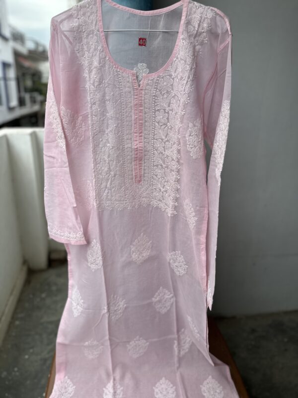 NAZAQ Cotton Chikankari Kurti With Fine Lucknowi Chikankari - Image 4