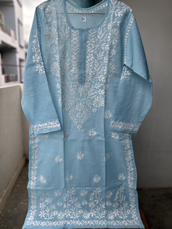 NAZAQ Cotton Chikankari Kurti With Fine Lucknowi Chikankari - Image 6