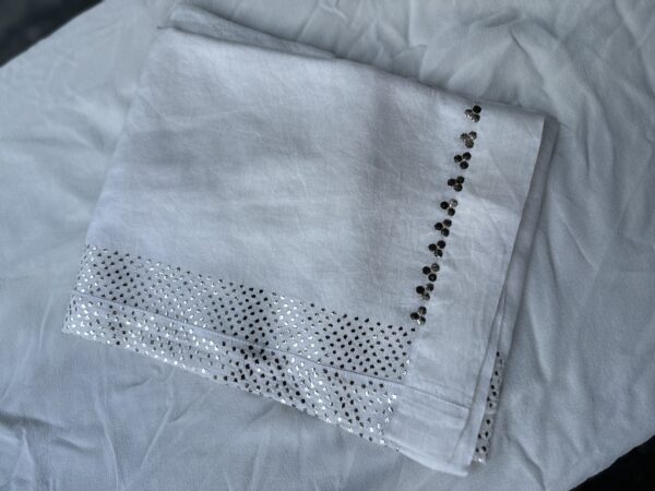 Chanderi Co Ord Set With Dazzling Mukaish And Pearls - Image 6
