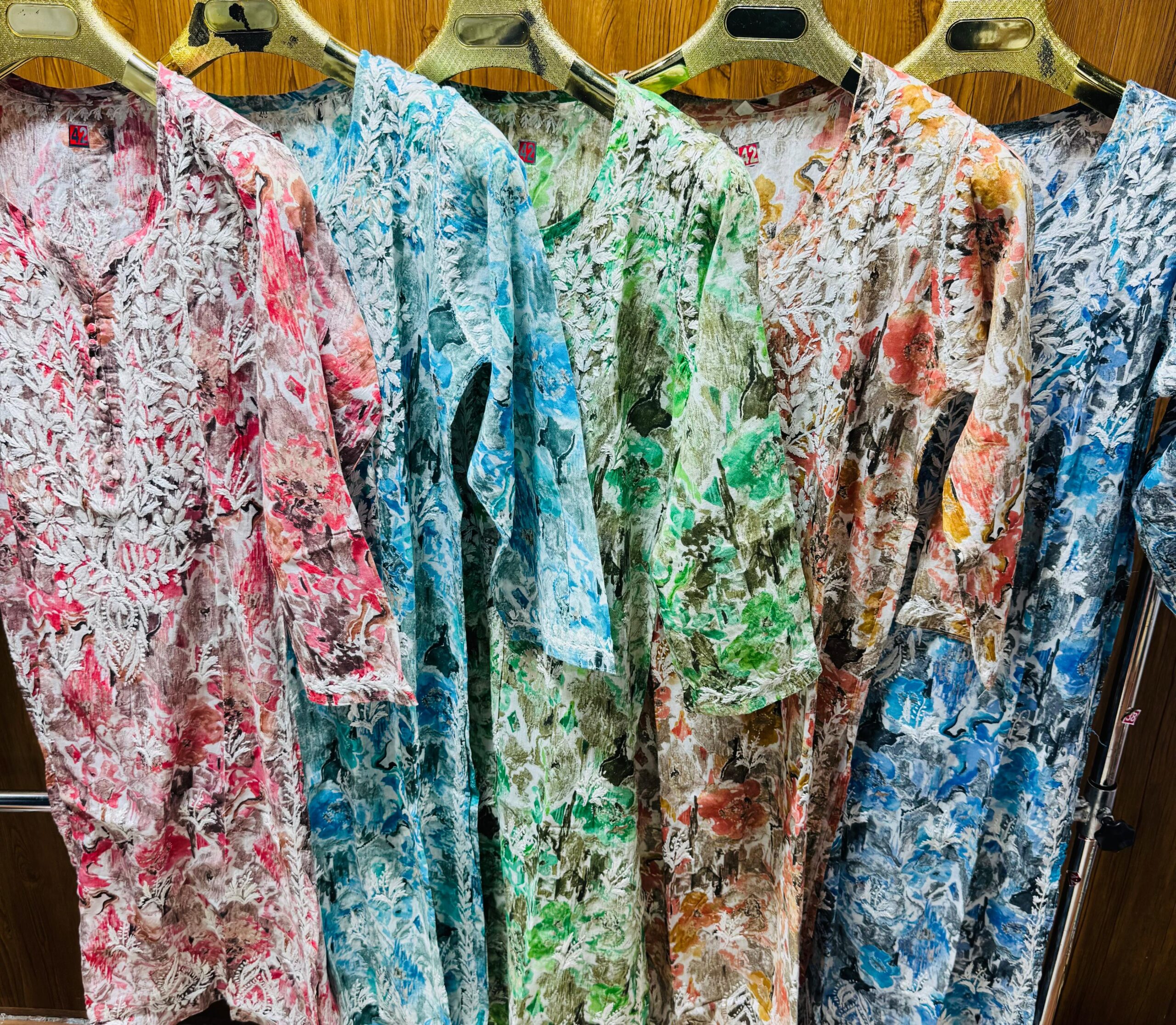 Lucknowi Chikankari Printed Mal Mal Plazo Set