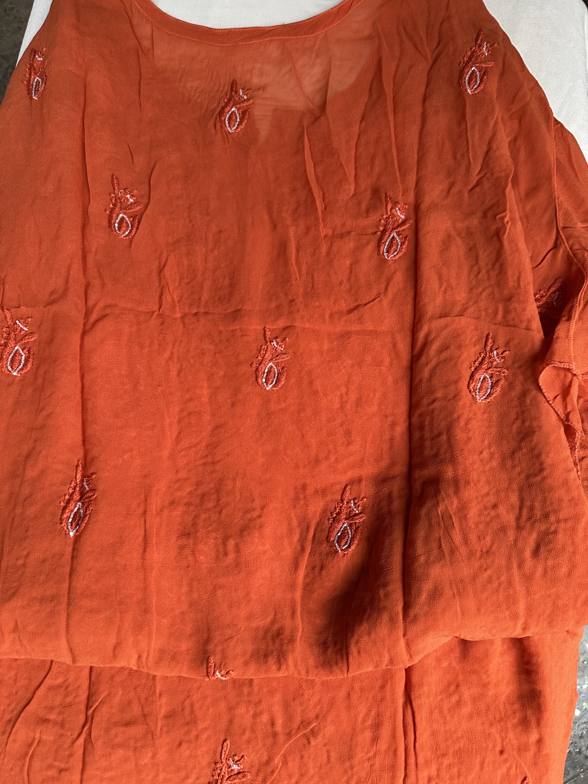 Viscose Georgette Chikankari Plazzo set With Fine Lucknowi chikankari beads and Pearls work - Image 8