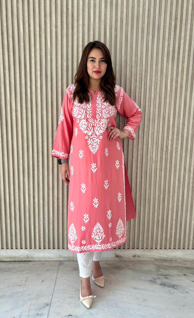 Rayon Chikankari  Kurti
